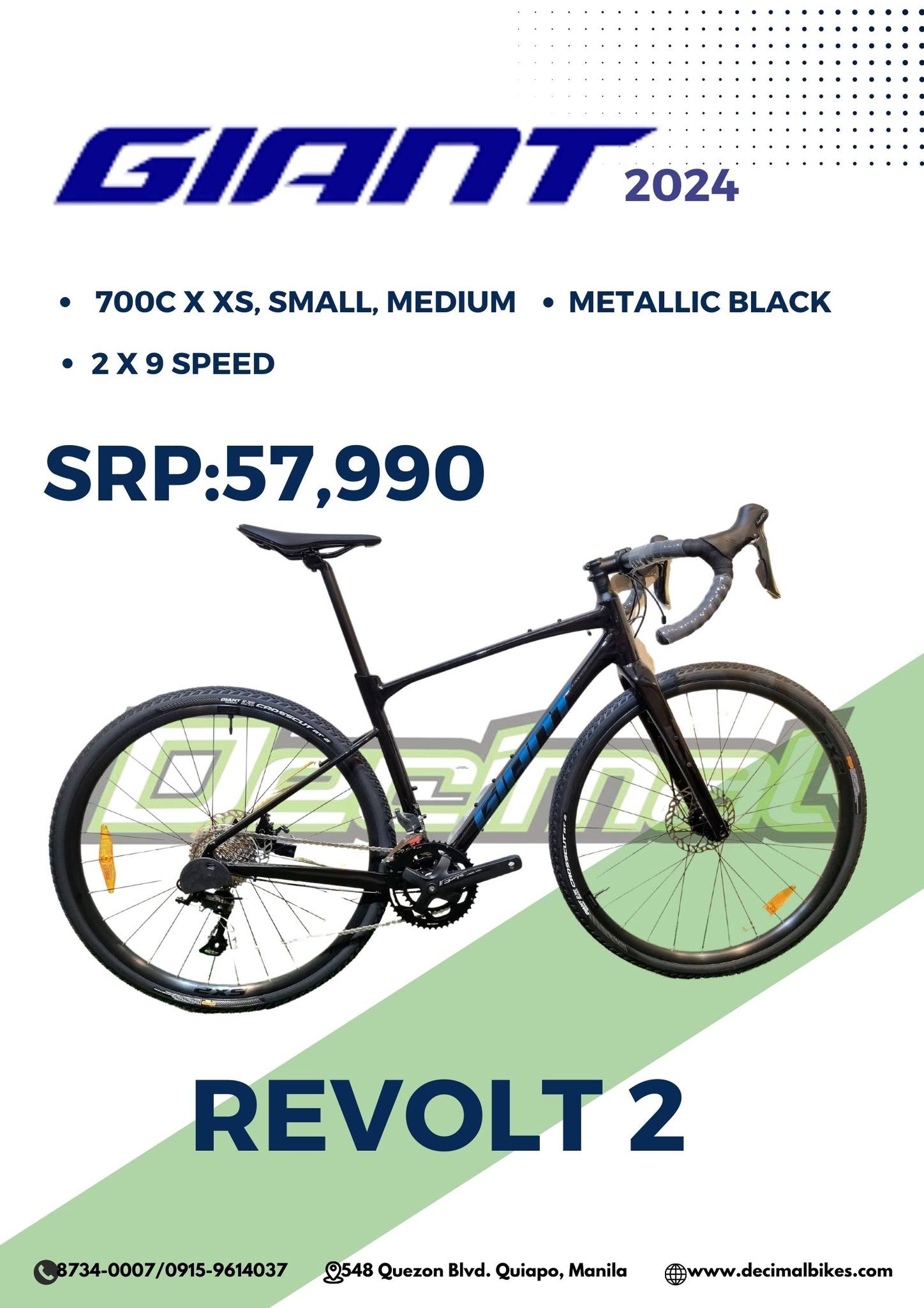 Unit Revolt 2 700c Metallic Black 2024 Decimal Bikes