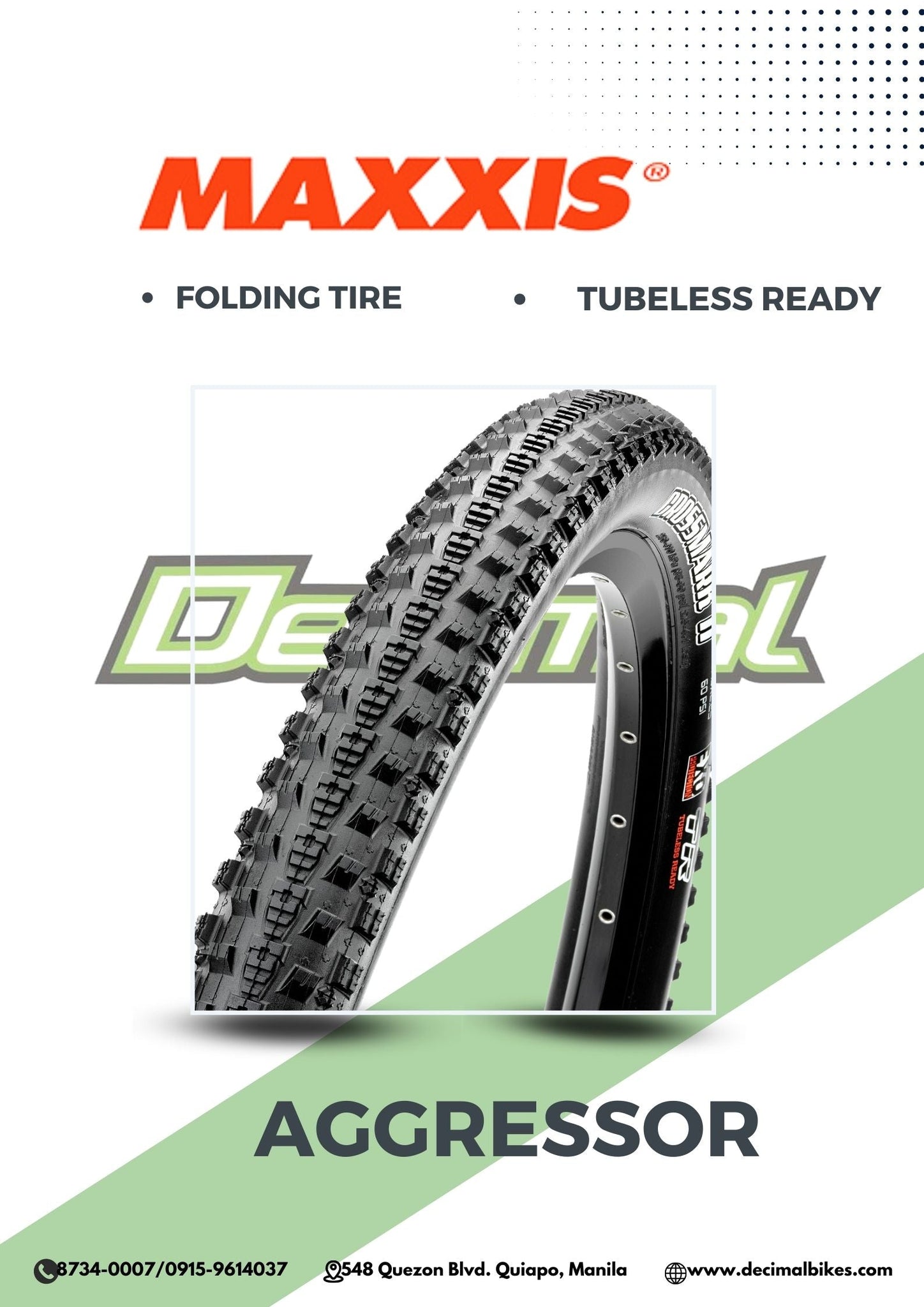 Tire Aggressor Tubeless Ready Folding Tire Tubeless Original ( SOLD PER PC. )