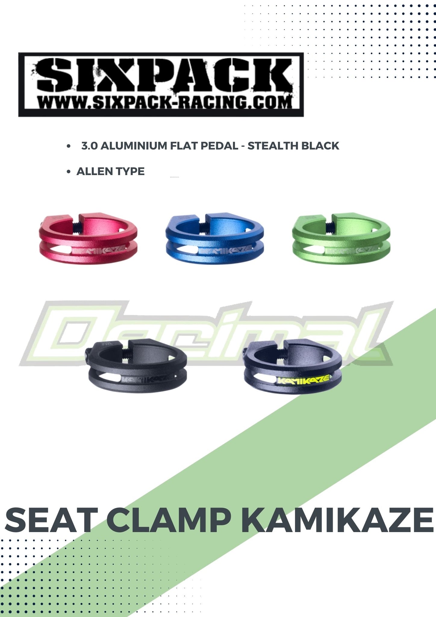 sixpack kamikaze pedal Seat Clamp Kamikaze – Decimal Bikes