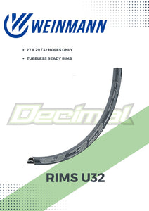 Rims U32 Tubeless Ready ( SOLD PER PC. )