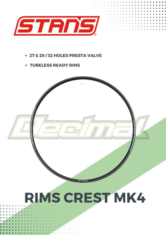 Rims Crest MK4 Original Tubeless ( Sold as Pair )