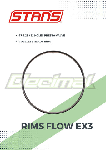 Rims Flow EX3 Original Tubeless ( Sold as Pair )