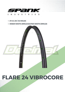 Rims Flare 24 Vibrocore MTB / Gravel Original Sold as Pair