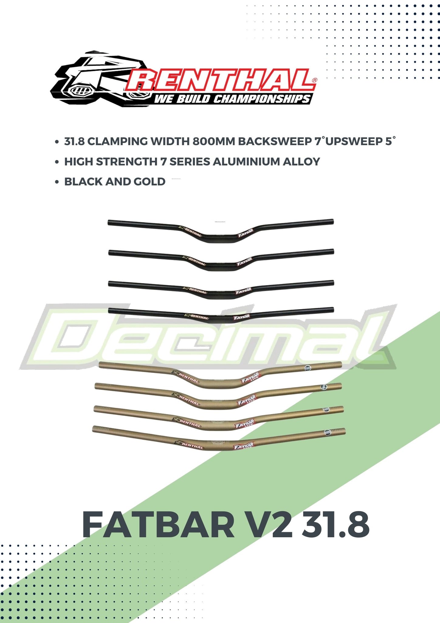 Handlebar V2 Fatbar Riser Handlebar 31.8