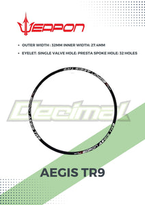 Rim Aegis TR9 Tubeless Ready ( SOLD PER PC. )