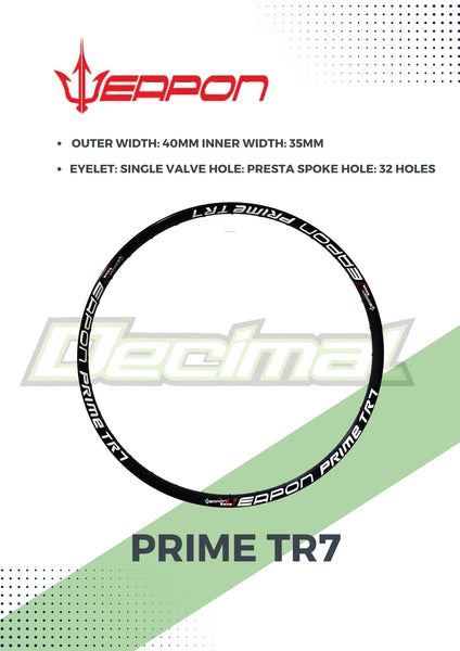 Rims Prime TR7 Tubeless Ready ( SOLD PER PC. )