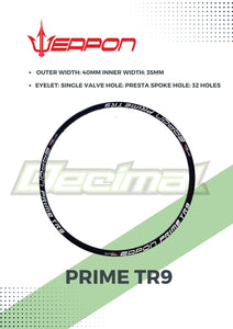 Rims Prime TR9 Tubeless Ready ( SOLD PER PC. )