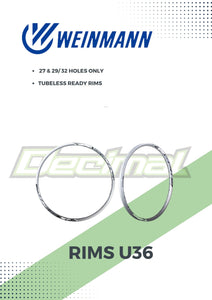 Rims U36 Tubeless Ready ( SOLD PER PC. )