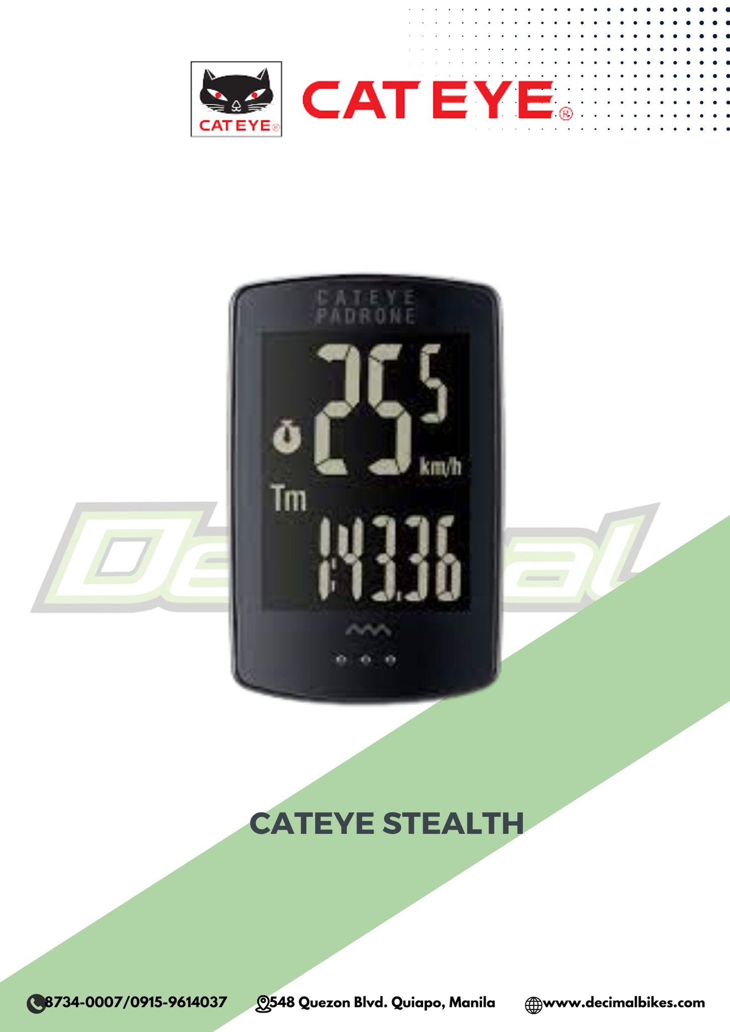 Wireless Speedometer Padrone Stealth with OF-100 Bracket (CC-PA100W + OF-100)