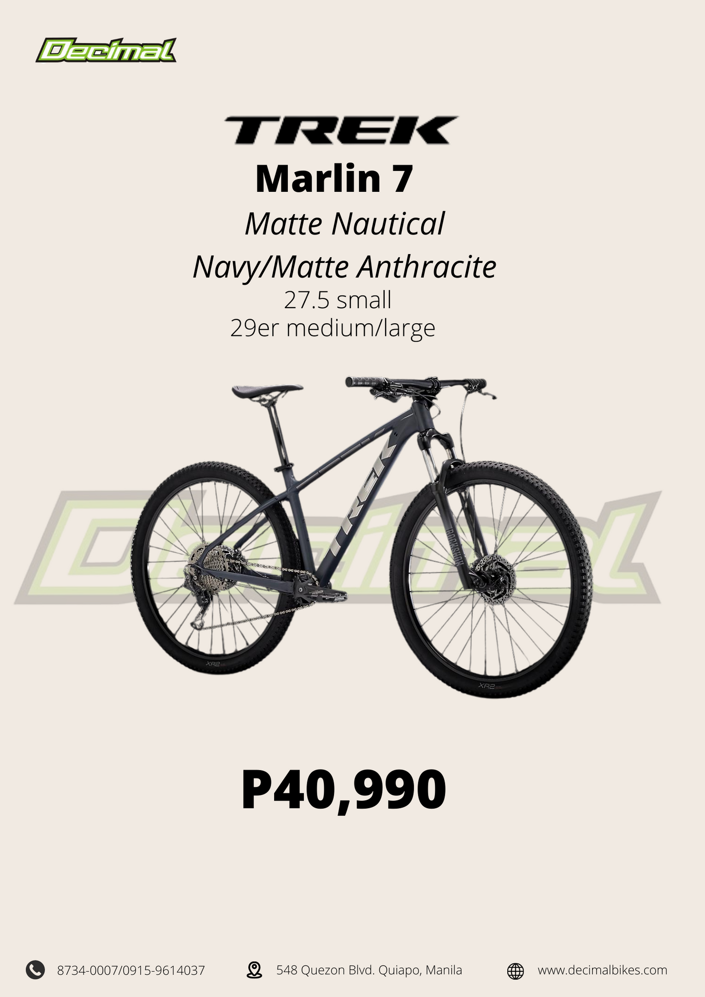 Marlin 7 Matte Nautical Navy Matte Anthracite Decimal Bikes